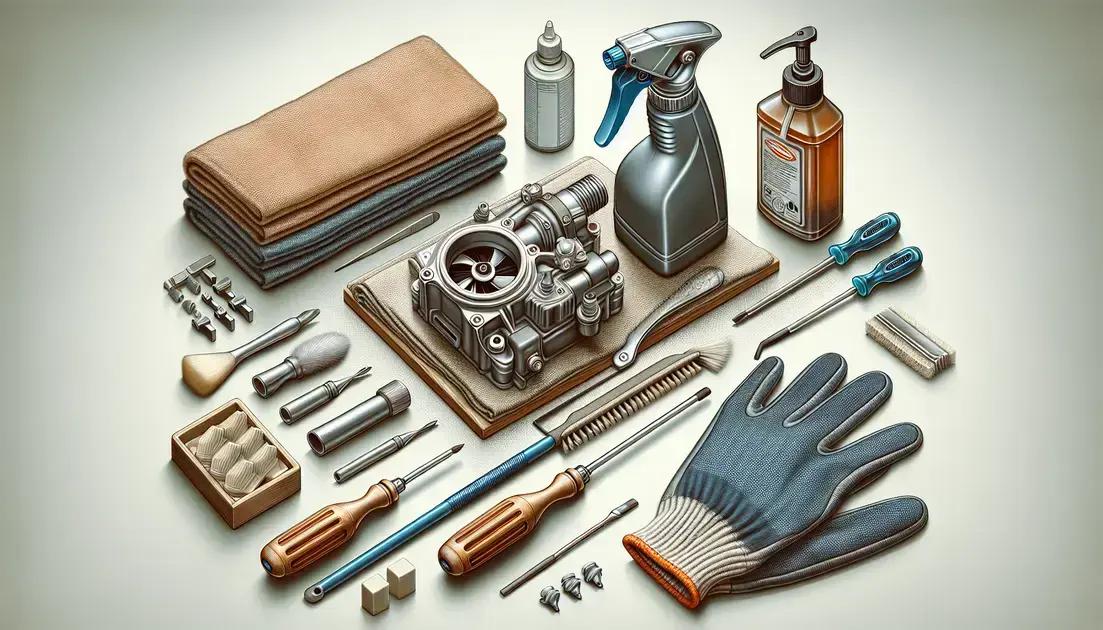 Materials and tools required for cleaning the throttle body